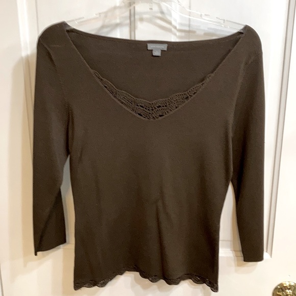Brown Silk Knit Top - Picture 1 of 5